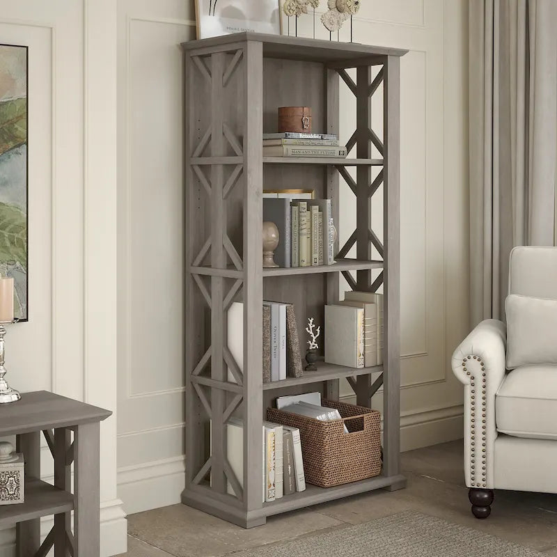 4-Shelf Farmhouse Bookcase - 31W x 16D x 66H