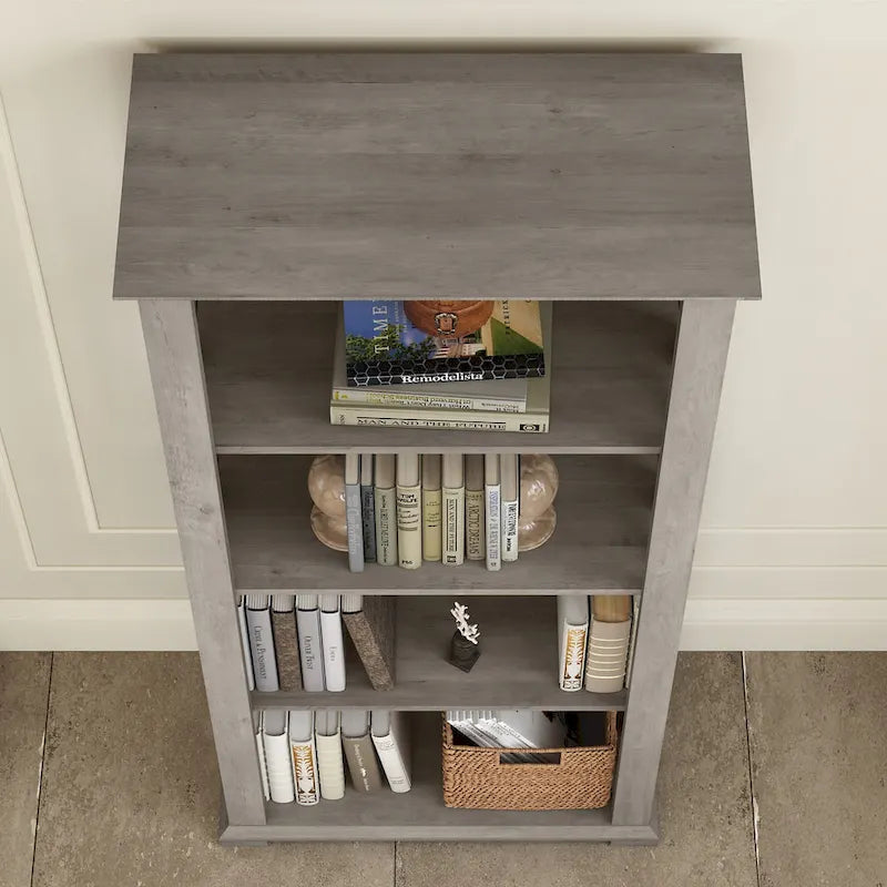 4-Shelf Farmhouse Bookcase - 31W x 16D x 66H