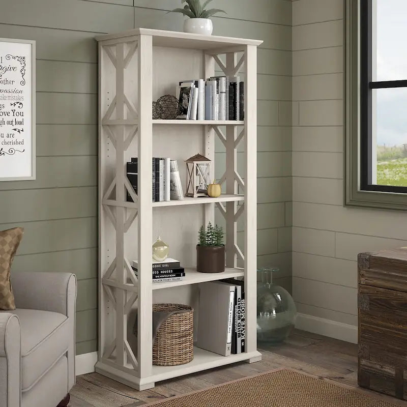 4-Shelf Farmhouse Bookcase - 31W x 16D x 66H