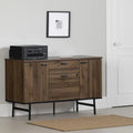 Contemporary Office Credenza with File Drawer and Adjustable Shelves