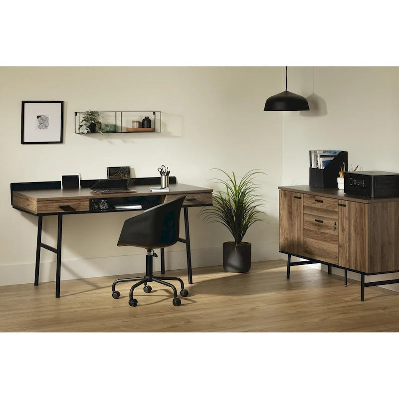 Contemporary Office Credenza with File Drawer and Adjustable Shelves
