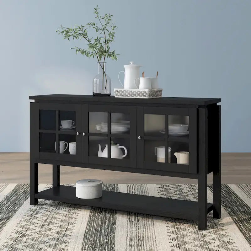Modern Farmhouse 59" Windowpane Buffet Cabinet