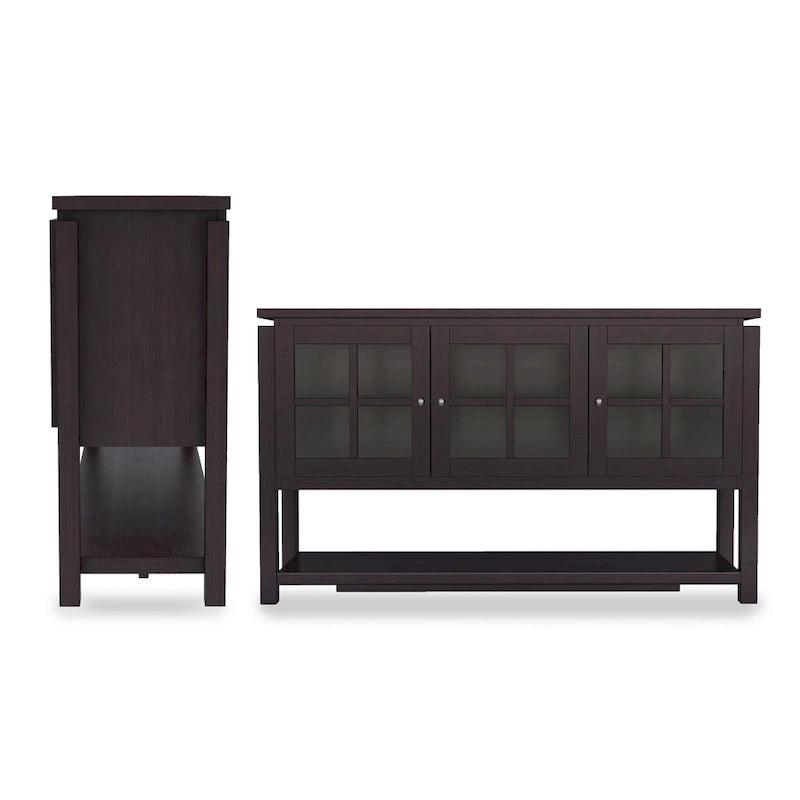 Modern Farmhouse 59" Windowpane Buffet Cabinet