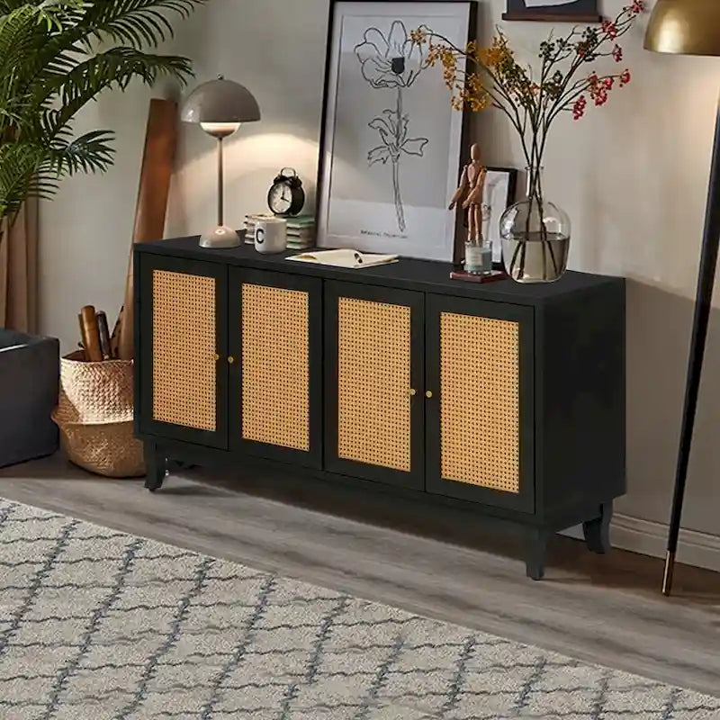 Rattan Sideboard Buffer Cabinet