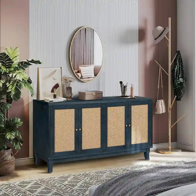 Rattan Sideboard Buffer Cabinet