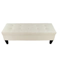 10-Button Tufted Upholstered Long Storage Bench Ottoman