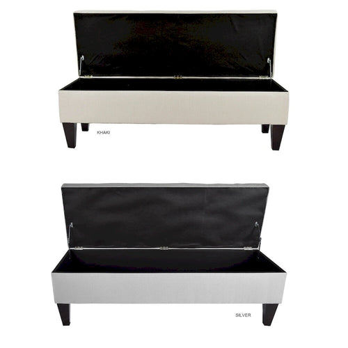 10-Button Tufted Upholstered Long Storage Bench Ottoman