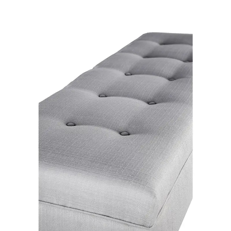10-Button Tufted Upholstered Long Storage Bench Ottoman