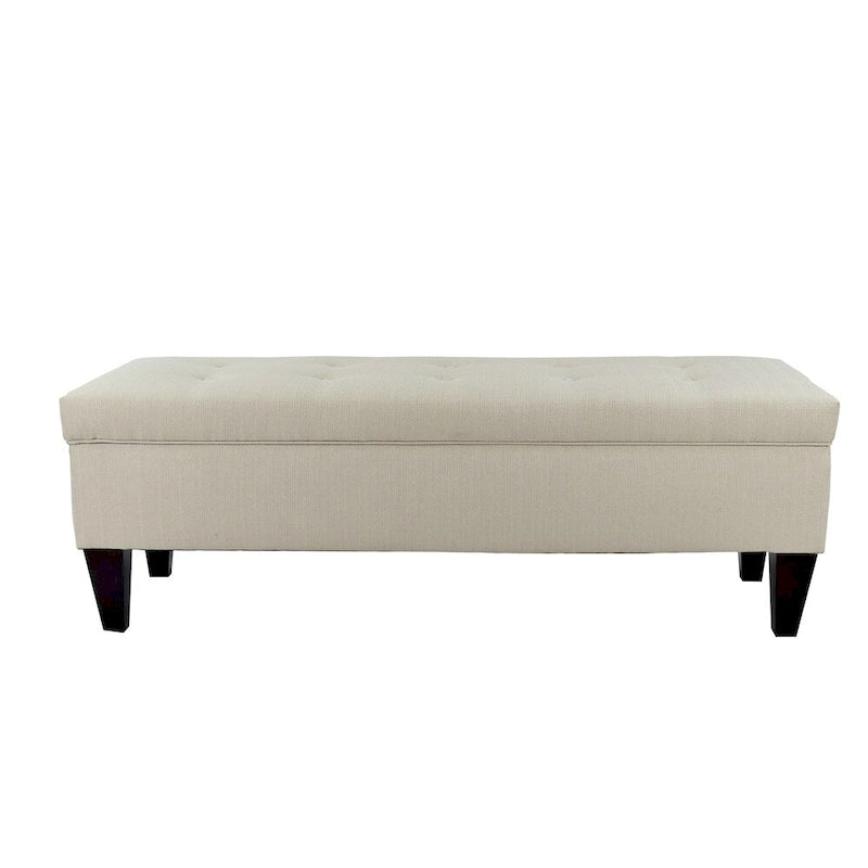 10-Button Tufted Upholstered Long Storage Bench Ottoman