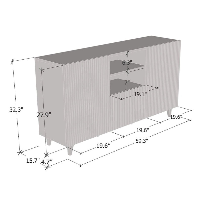 59" Modern Sideboard with 2 Doors and 1 Shelf