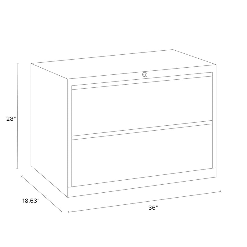 36" Wide 2-Drawer Lateral File Cabinet, Charcoal