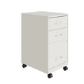 18" Deep 3-Drawer Mobile Metal File Cabinet, Pearl White