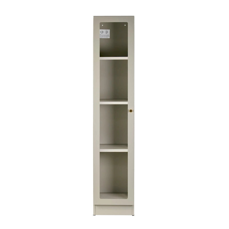 Avila 59-Inch Grey Metal Cabinet with Clear Door