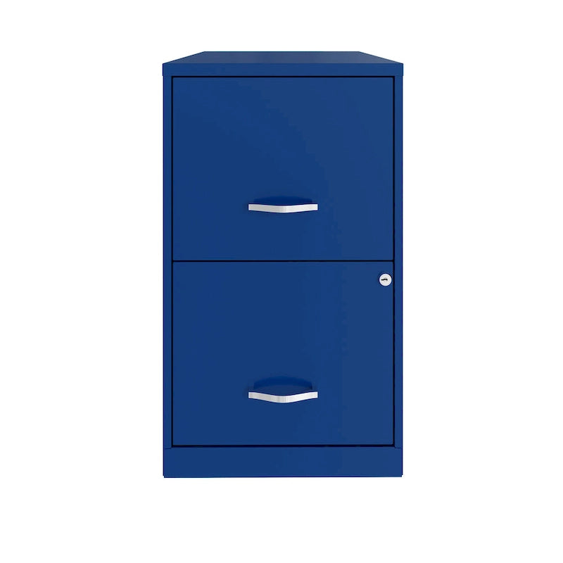 18" Deep 2-Drawer Metal File Cabinet, Classic Blue