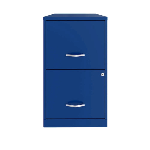 18" Deep 2-Drawer Metal File Cabinet, Classic Blue