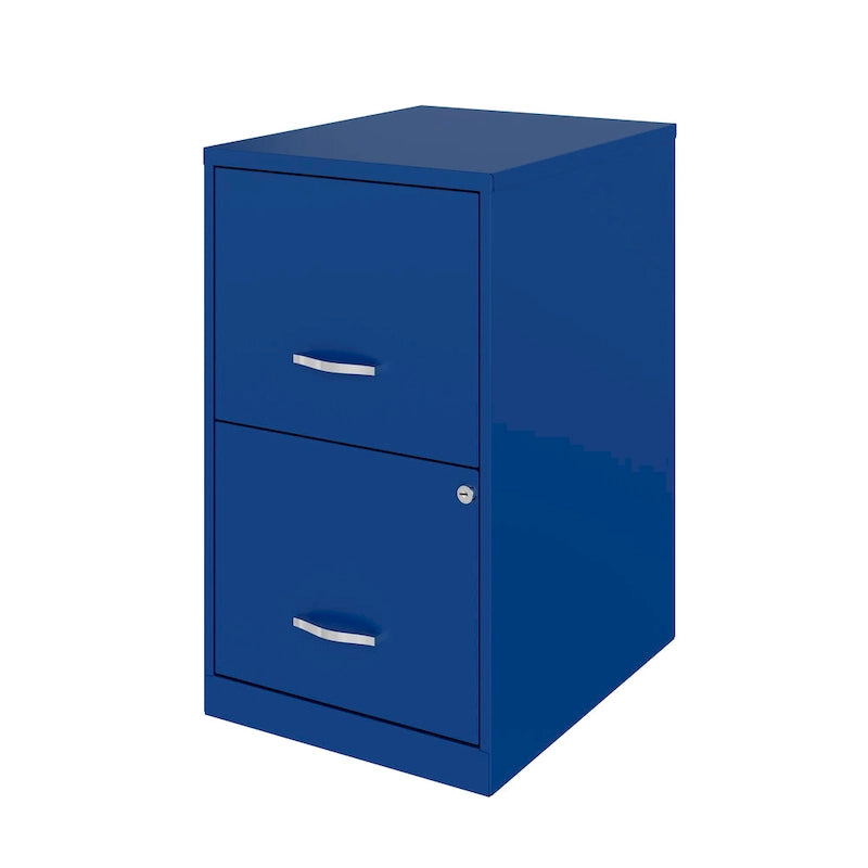 18" Deep 2-Drawer Metal File Cabinet, Classic Blue