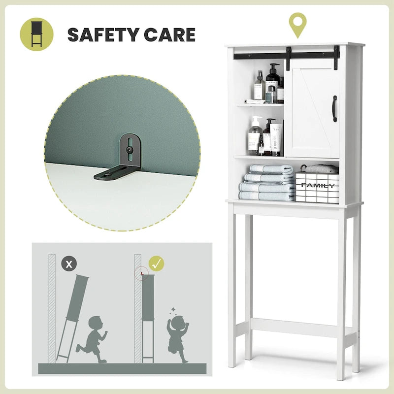Bath Storage Cabinet Bathroom Space Saver Over the Toilet Bath Fixtures Bathroom Organizer Shelf - See Picture