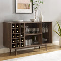 Mid-Century Modern Wine Storage Sideboard with 15-Bottle Rack - 18x47.75x30.25