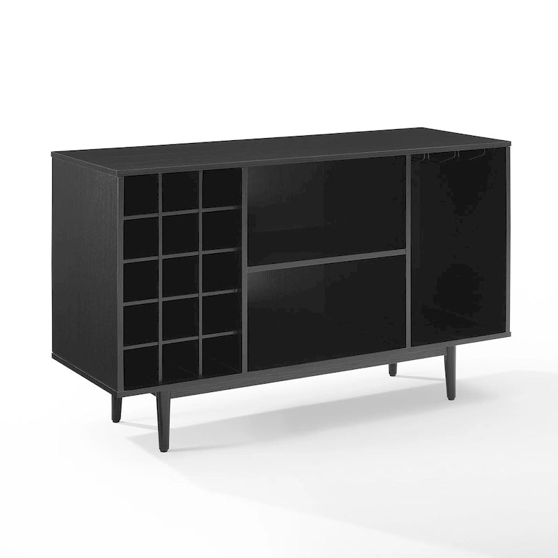 Mid-Century Modern Wine Storage Sideboard with 15-Bottle Rack - 18x47.75x30.25