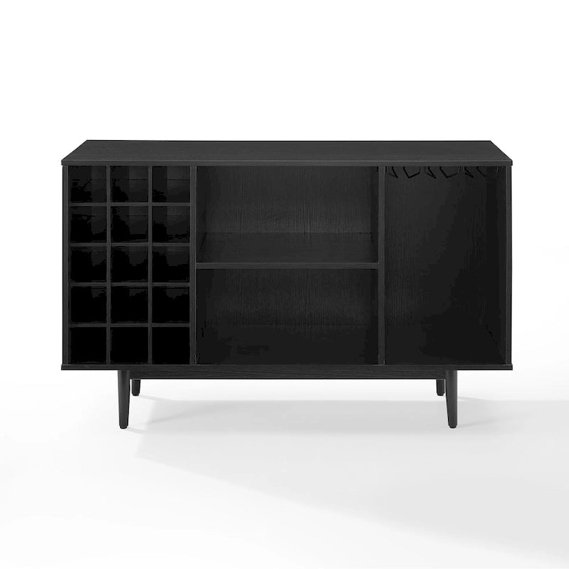 Mid-Century Modern Wine Storage Sideboard with 15-Bottle Rack - 18x47.75x30.25