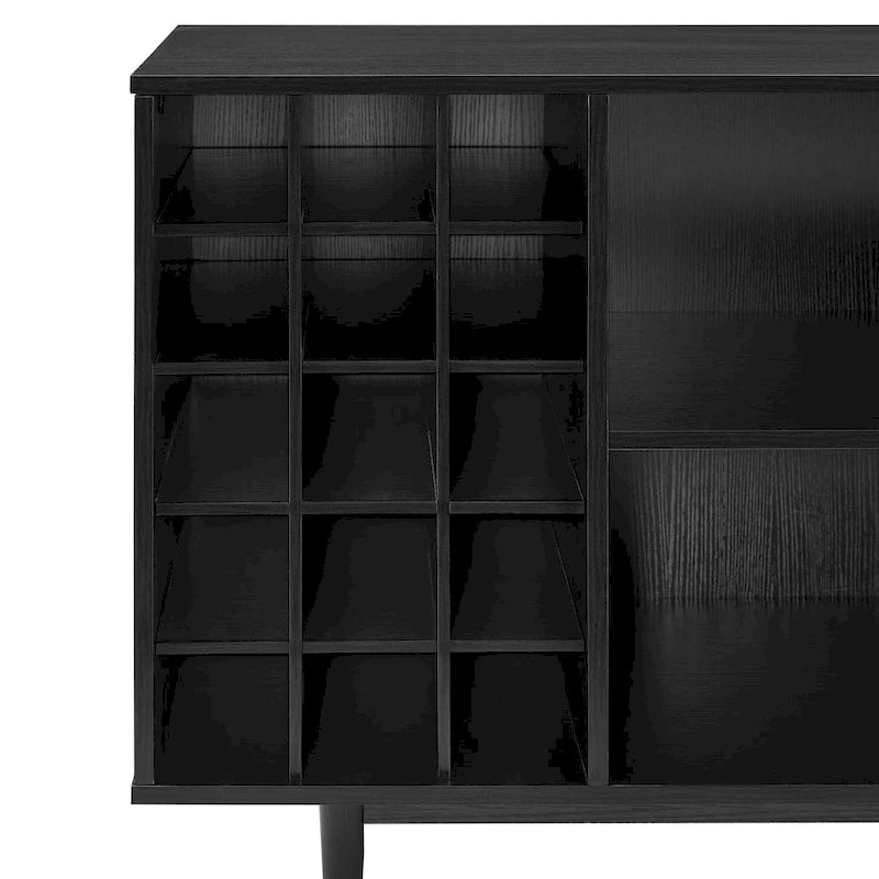 Mid-Century Modern Wine Storage Sideboard with 15-Bottle Rack - 18x47.75x30.25