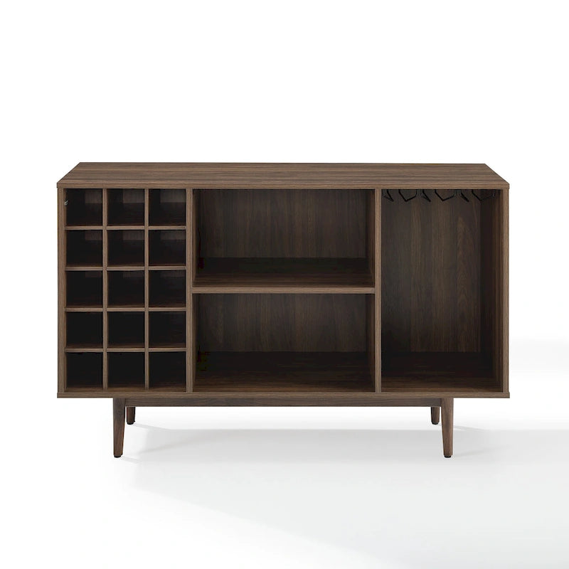 Mid-Century Modern Wine Storage Sideboard with 15-Bottle Rack - 18x47.75x30.25