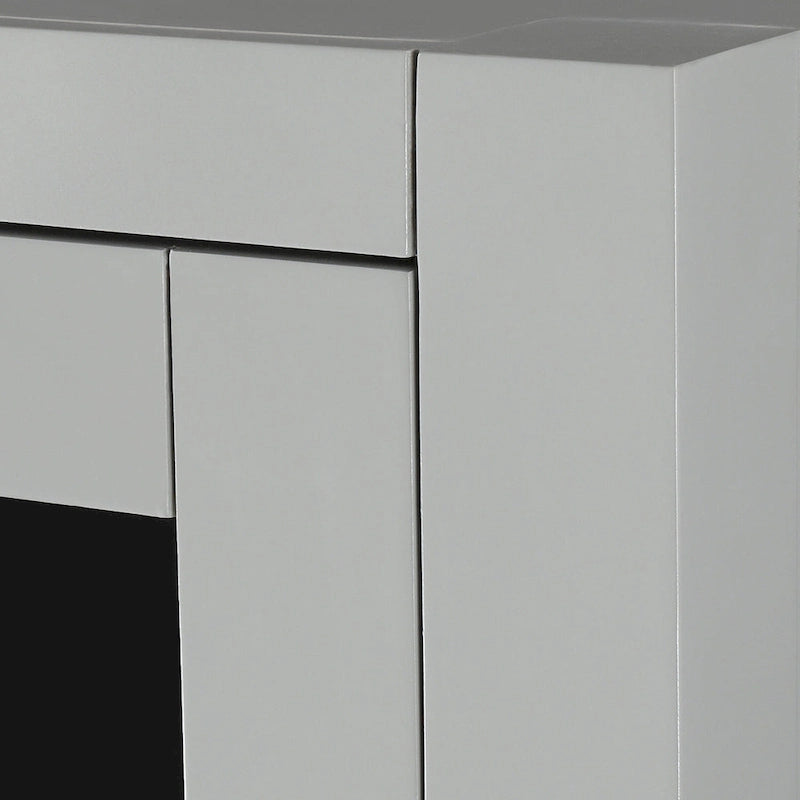 24" Linen Tower Cabinet with Glass Door and Soft-Close Drawers