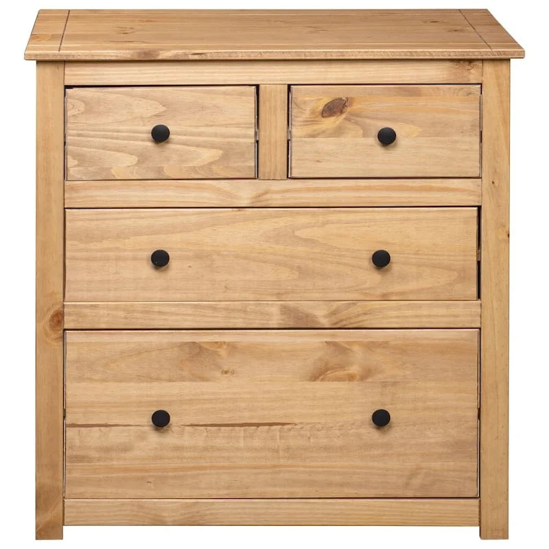 Solid Pine Sideboard with 4 Drawers - 31.5 x 15.7 x 32.7
