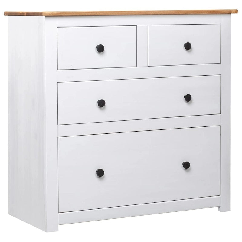 Solid Pine Sideboard with 4 Drawers - 31.5 x 15.7 x 32.7