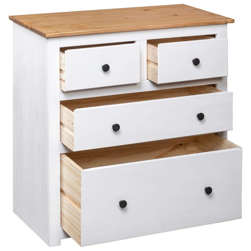 Solid Pine Sideboard with 4 Drawers - 31.5 x 15.7 x 32.7
