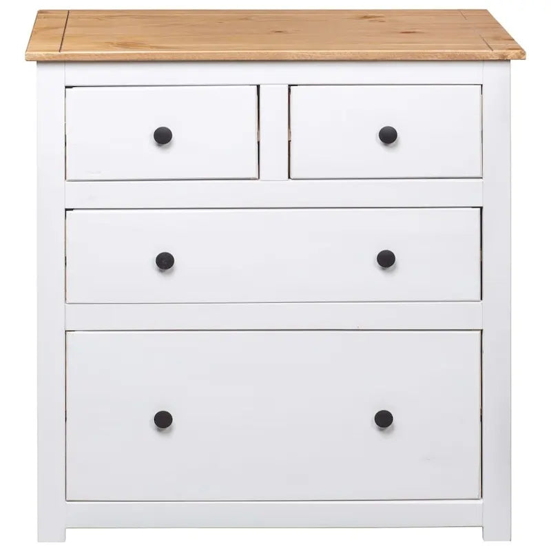 Solid Pine Sideboard with 4 Drawers - 31.5 x 15.7 x 32.7