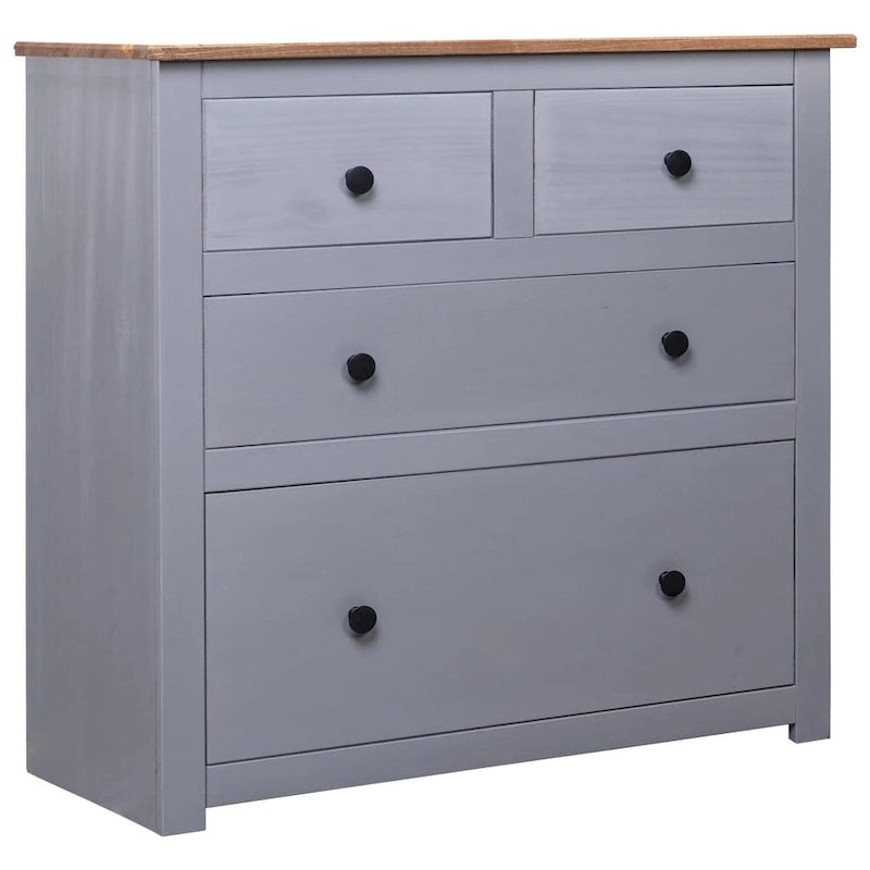 Solid Pine Sideboard with 4 Drawers - 31.5 x 15.7 x 32.7