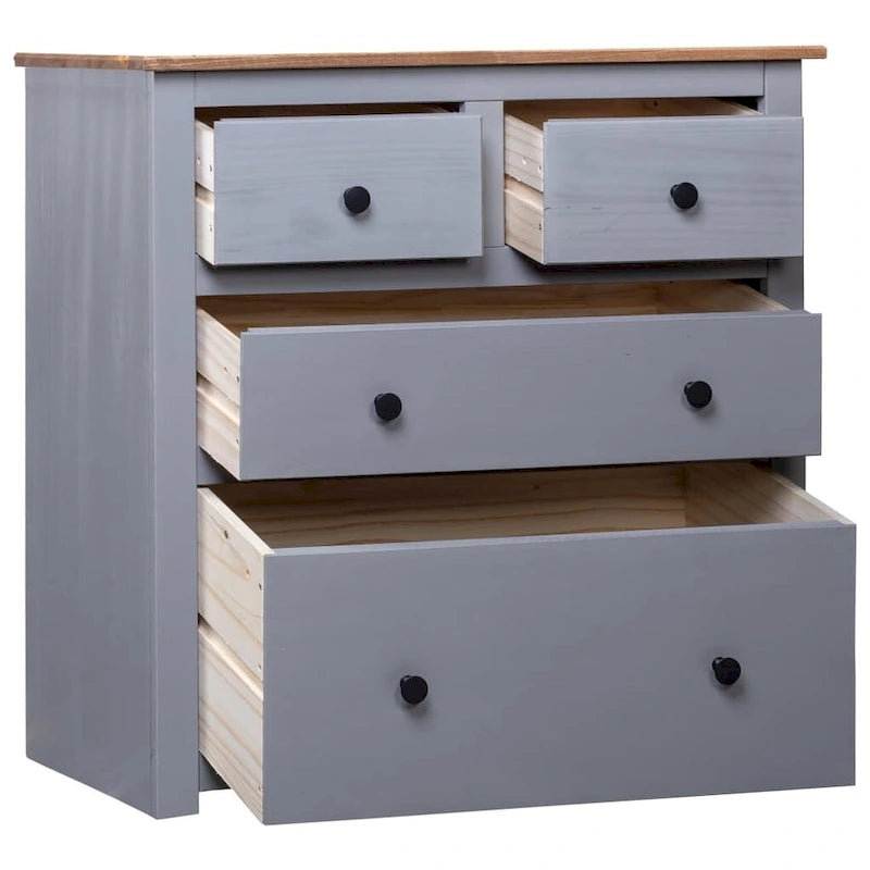 Solid Pine Sideboard with 4 Drawers - 31.5 x 15.7 x 32.7