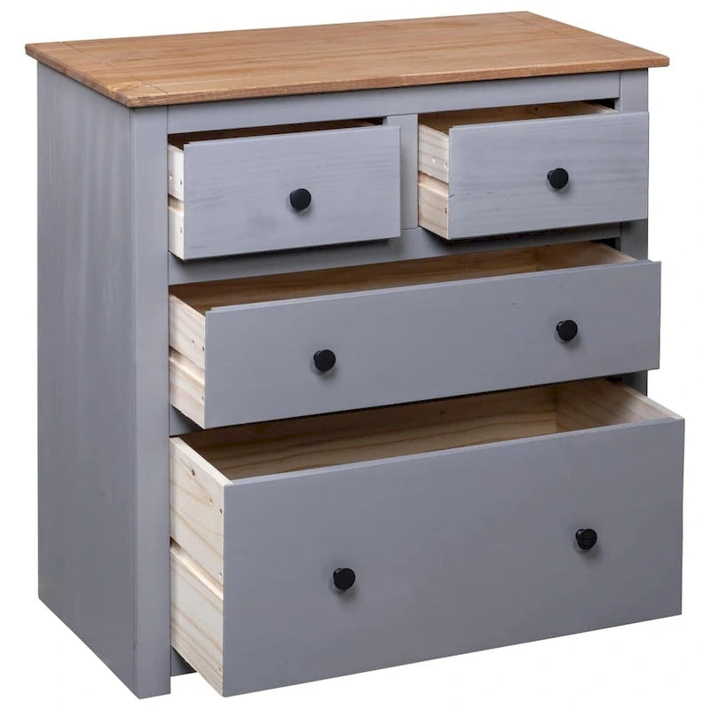 Solid Pine Sideboard with 4 Drawers - 31.5 x 15.7 x 32.7