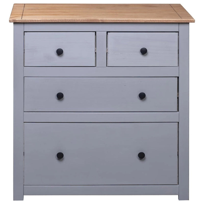 Solid Pine Sideboard with 4 Drawers - 31.5 x 15.7 x 32.7