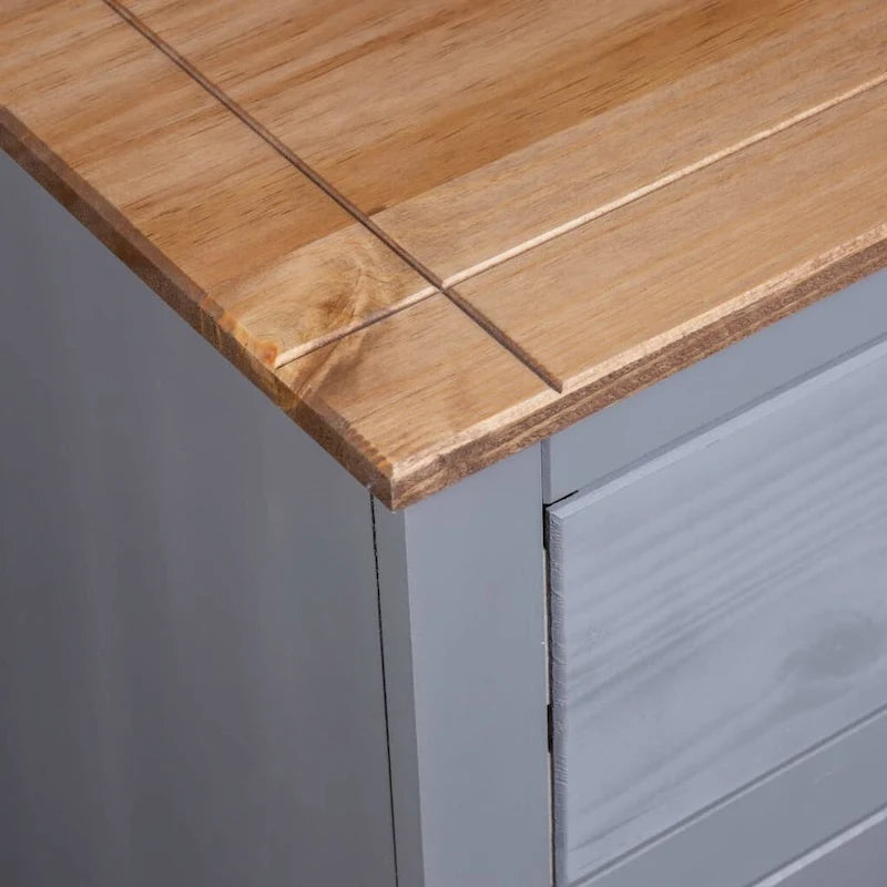 Solid Pine Sideboard with 4 Drawers - 31.5 x 15.7 x 32.7