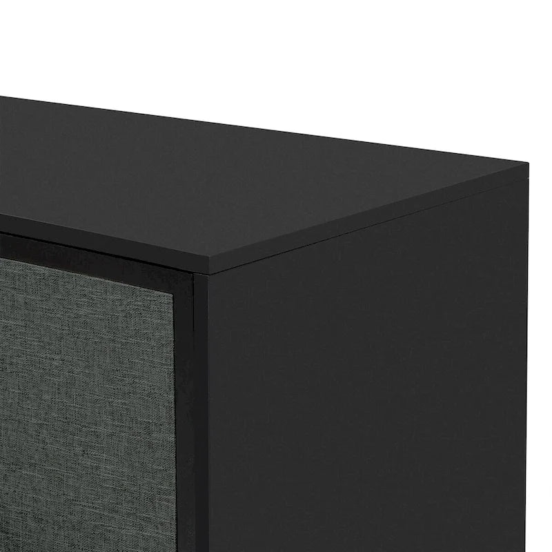 Curved Design Storage Cabinet with Three Doors and Adjustable Shelves