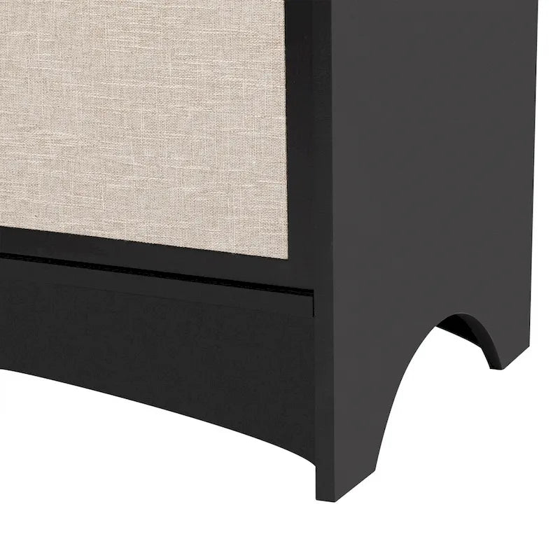 Curved Design Storage Cabinet with Three Doors and Adjustable Shelves