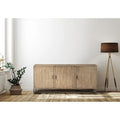 Rustic 3-Door Reclaimed Pine Sideboard with Metal Base