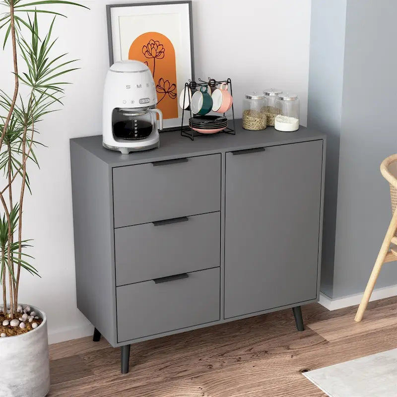 Storage Cabinet with 3 Drawers & Adjustable Shelf, Door