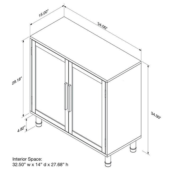 Black Brown 2-Door Rattan Cabinet