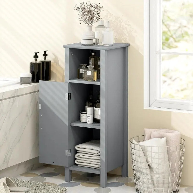 Bathroom Floor Cabinet with 3-Height Adjustable Shelf - 12D x 12W x 31.5H