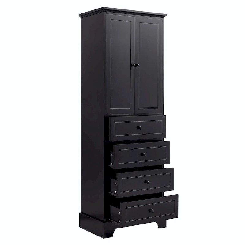 Storage Cabinet with 2 Doors and 4 Drawers