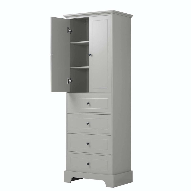 Storage Cabinet with 2 Doors and 4 Drawers