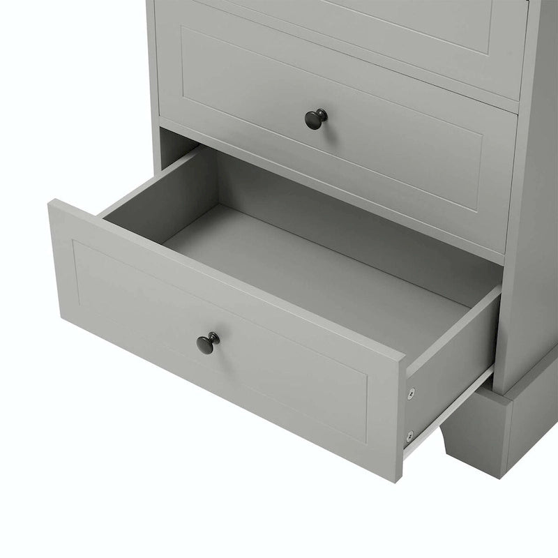 Storage Cabinet with 2 Doors and 4 Drawers
