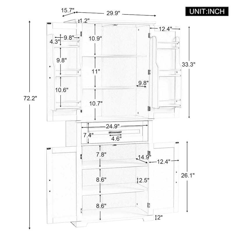 Bathroom Storage Cabinet with Doors and Drawer,Multiple Storage Space