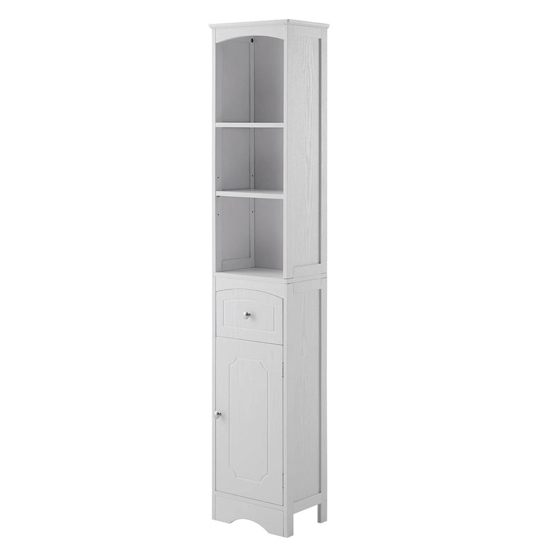 Tall Bathroom Cabinet, Freestanding Storage Cabinet with Drawer, MDF Board, Adjustable Shelf