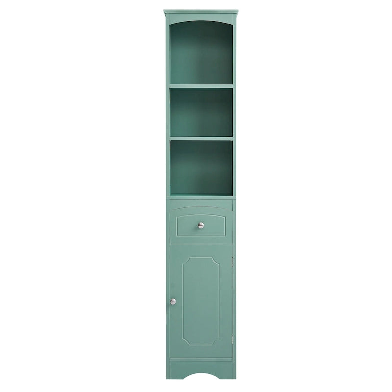 Tall Bathroom Cabinet, Freestanding Storage Cabinet with Drawer, MDF Board, Adjustable Shelf