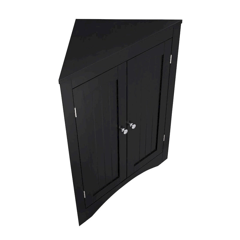 Bathroom Floor Corner Cabinet with Doors and Shelves