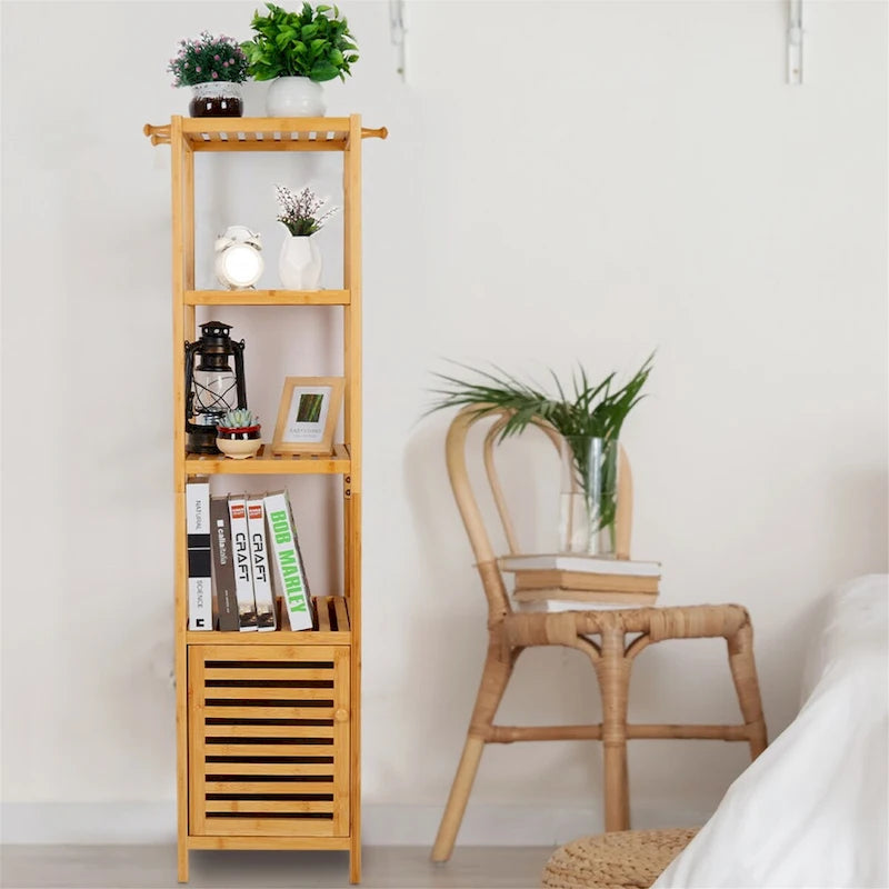 Multi-use Storage/Towel Cabinet with 3-tier Shelves for Home Organize